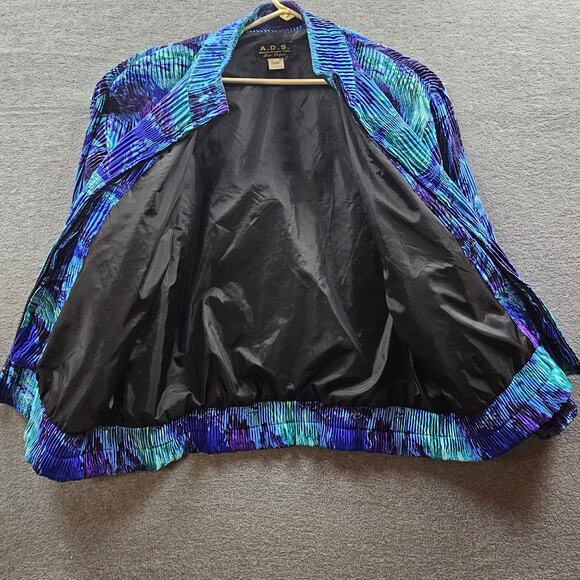 American Designer Style Las Vegas BOMBER Jacket Size L Full Ziip Oversized 80s - Picture 2 of 6
